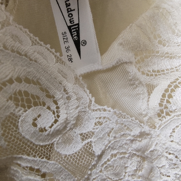 Vintage Shadowline Slip Dress Nightgown Honeymoon Cream Lace Sz 36 28 USA Clean - Picture 3 of 10